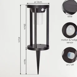 Borne Lumineuse Lokpano Led Noir, 1 Lumiere, Detecteur De Mouvement