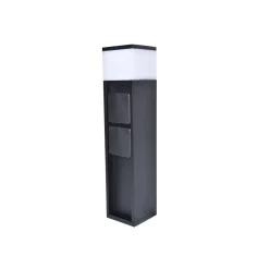 Borne Lumineuse Lutec Mains Led Noir, 1 Lumiere