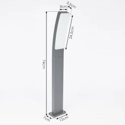 Borne Lumineuse Maseru Led Anthracite, 1 Lumiere