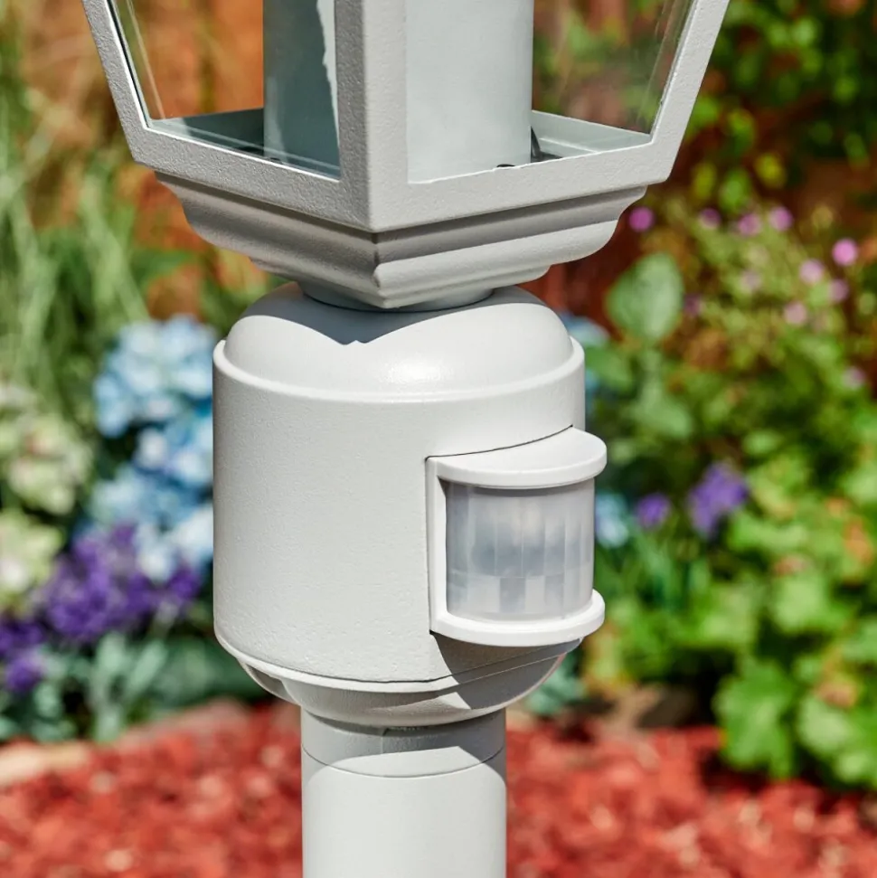 Borne Lumineuse Naofe Blanc, 1 Lumiere, Detecteur De Mouvement