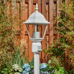 Borne Lumineuse Naofe Blanc, 1 Lumiere, Detecteur De Mouvement