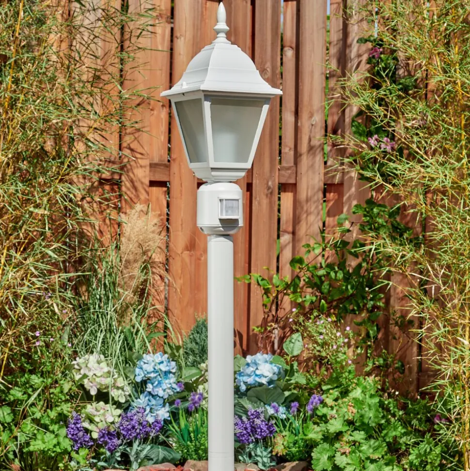 Borne Lumineuse Naofe Blanc, 1 Lumiere, Detecteur De Mouvement