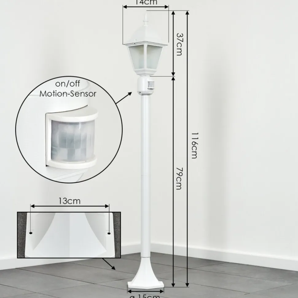 Borne Lumineuse Naofe Blanc, 1 Lumiere, Detecteur De Mouvement