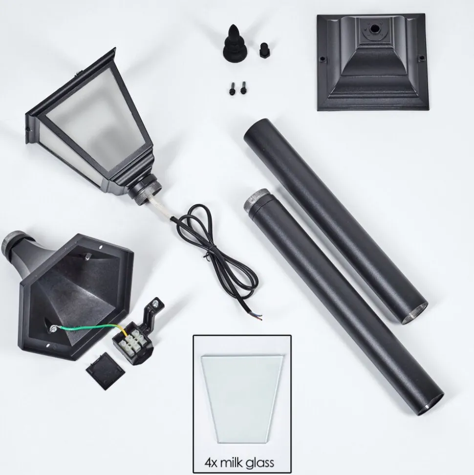 Borne Lumineuse Naofe Noir, 1 Lumiere