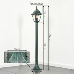 Borne Lumineuse Naofe Vert, Noir, 1 Lumiere