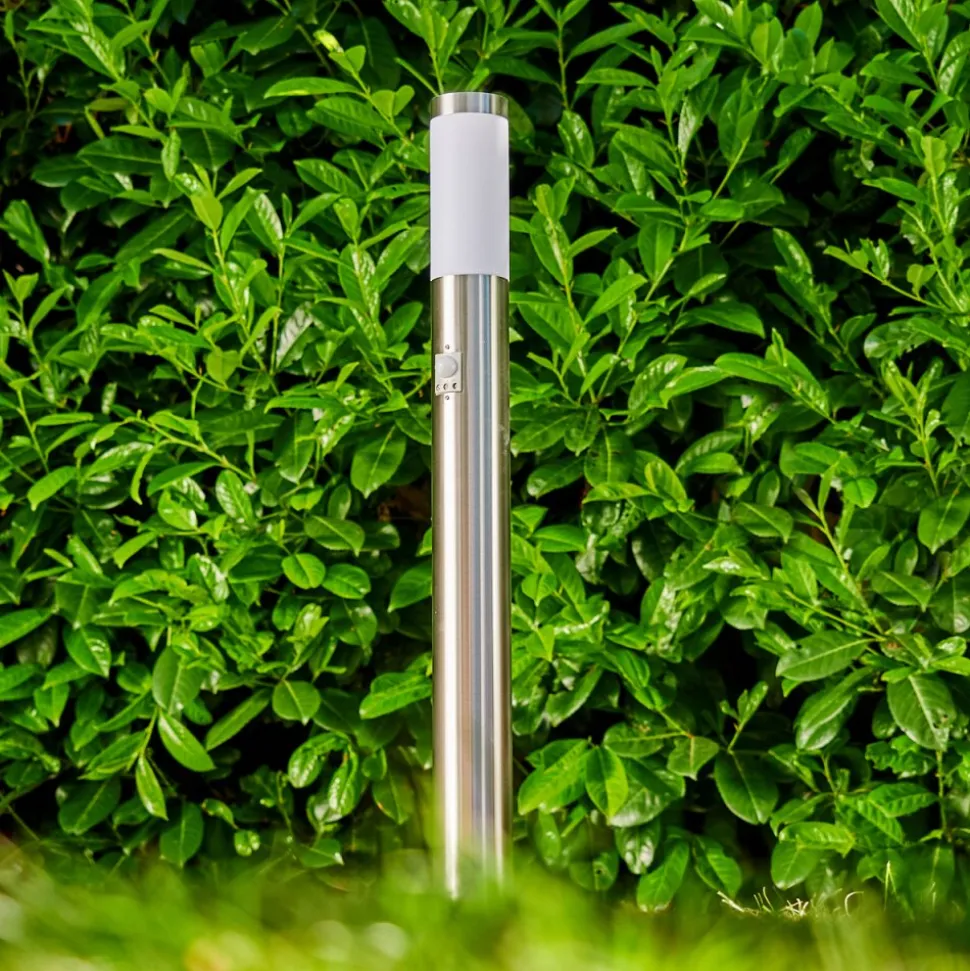 Borne Lumineuse Norburg Acier Inoxydable, 1 Lumiere, Detecteur De Mouvement