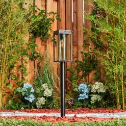 Borne Lumineuse Palanga Led Noir, 1 Lumiere