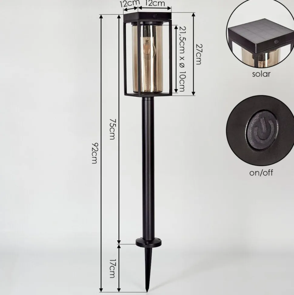 Borne Lumineuse Palanga Led Noir, 1 Lumiere
