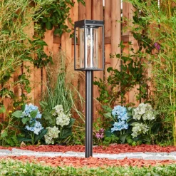 Borne Lumineuse Palanga Led Noir, 1 Lumiere