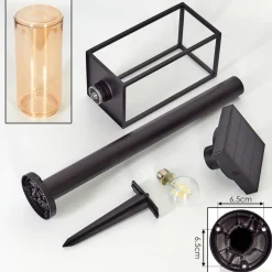 Borne Lumineuse Palanga Led Noir, 1 Lumiere
