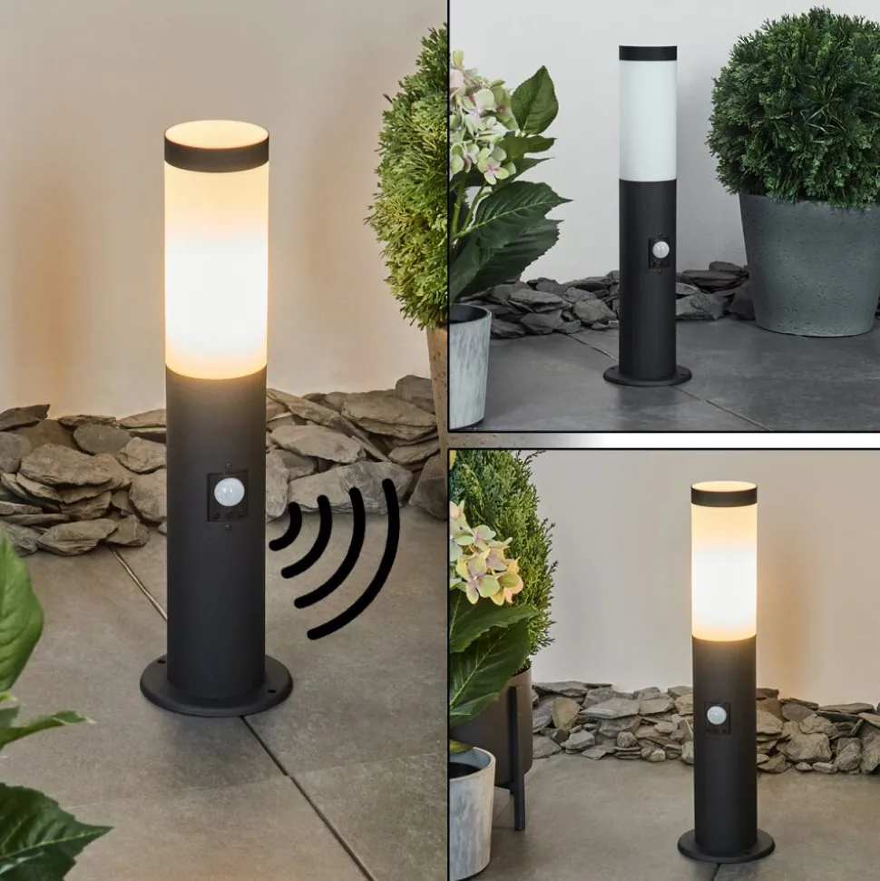 Borne Lumineuse Ruti Noir, 1 Lumiere, Detecteur De Mouvement