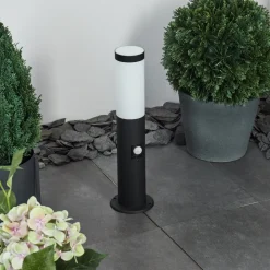 Borne Lumineuse Ruti Noir, 1 Lumiere, Detecteur De Mouvement