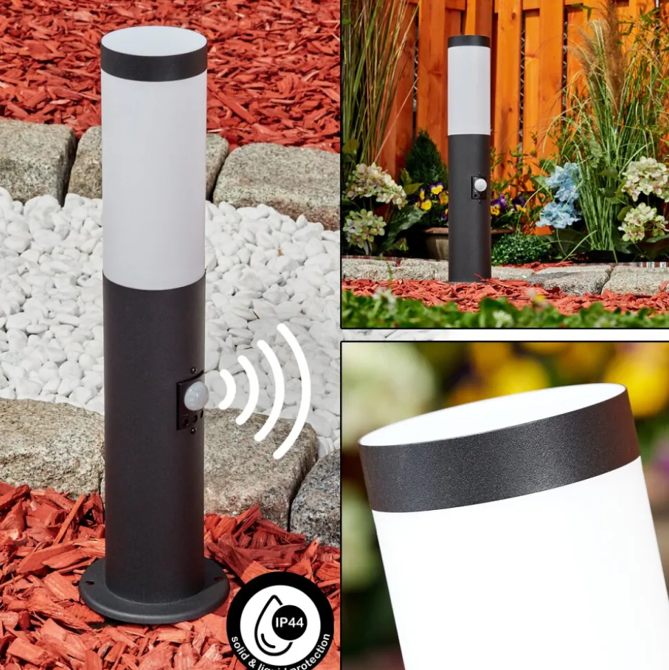 Borne Lumineuse Ruti Noir, 1 Lumiere, Detecteur De Mouvement