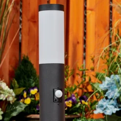 Borne Lumineuse Ruti Noir, 1 Lumiere, Detecteur De Mouvement