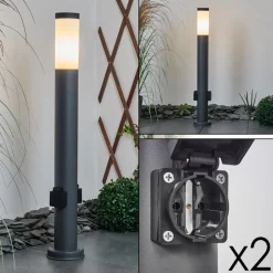 Borne Lumineuse Sessa Anthracite, 1 Lumiere