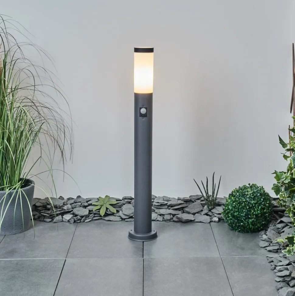 Borne Lumineuse Sessa Anthracite, 1 Lumiere, Detecteur De Mouvement