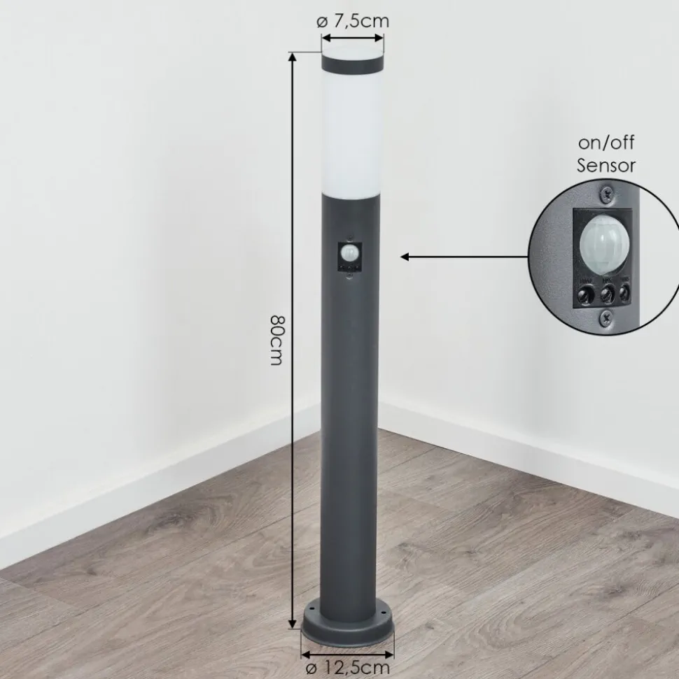 Borne Lumineuse Sessa Anthracite, 1 Lumiere, Detecteur De Mouvement