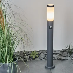 Borne Lumineuse Sessa Anthracite, 1 Lumiere, Detecteur De Mouvement