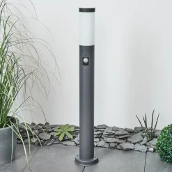Borne Lumineuse Sessa Anthracite, 1 Lumiere, Detecteur De Mouvement