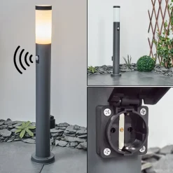 Borne Lumineuse Sessa Anthracite, 1 Lumiere, Detecteur De Mouvement