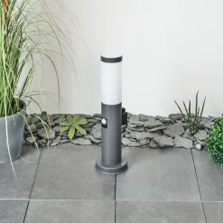 Borne Lumineuse Sessa Anthracite, 1 Lumiere, Detecteur De Mouvement