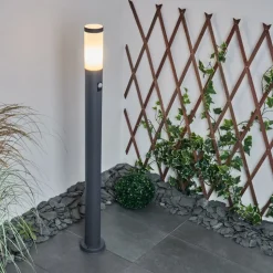 Borne Lumineuse Sessa Anthracite, 1 Lumiere, Detecteur De Mouvement
