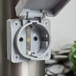Borne Lumineuse Sessa Nickel Mat, 1 Lumiere, Detecteur De Mouvement