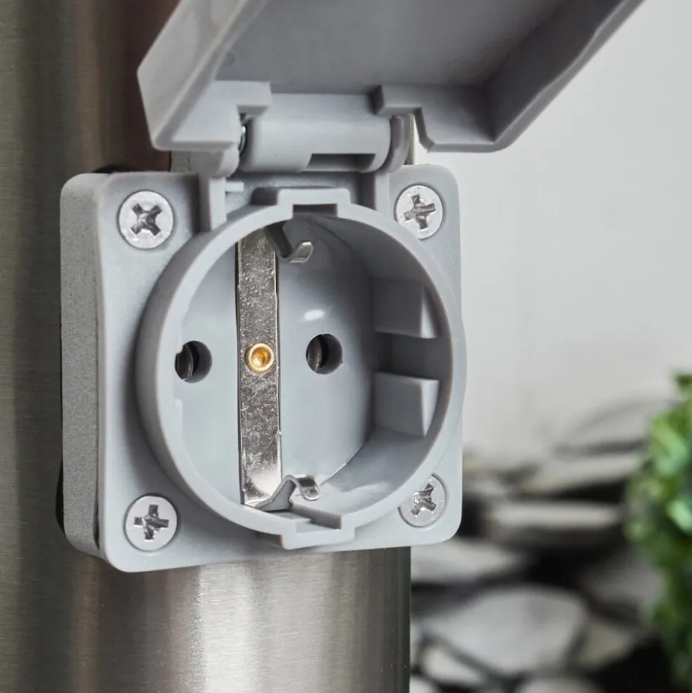 Borne Lumineuse Sessa Nickel Mat, 1 Lumiere, Detecteur De Mouvement