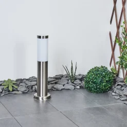 Borne Lumineuse Sessa Nickel Mat, 1 Lumiere