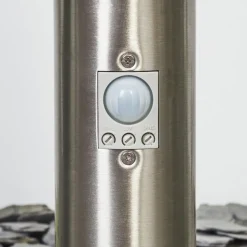 Borne Lumineuse Sessa Nickel Mat, 1 Lumiere, Detecteur De Mouvement