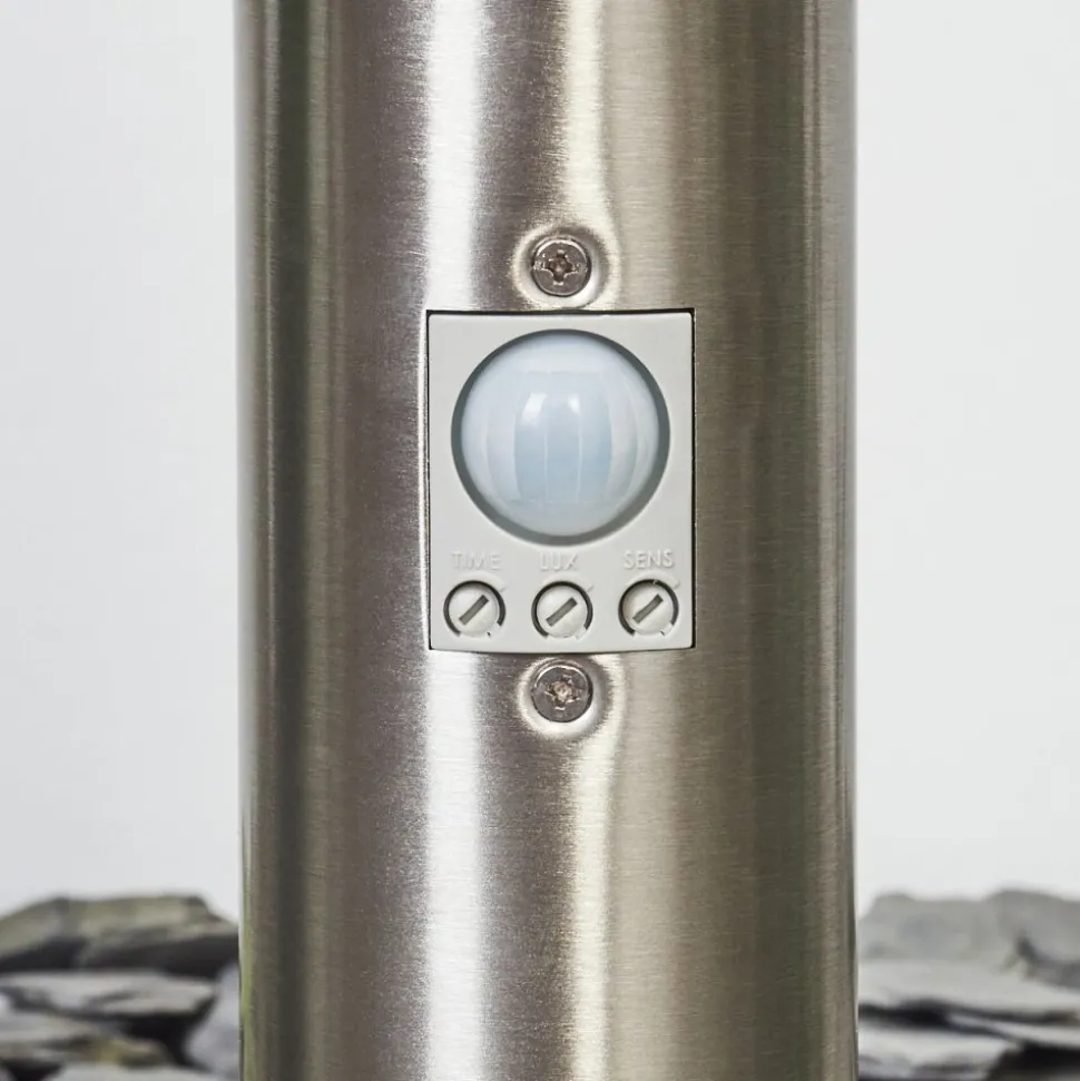 Borne Lumineuse Sessa Nickel Mat, 1 Lumiere, Detecteur De Mouvement