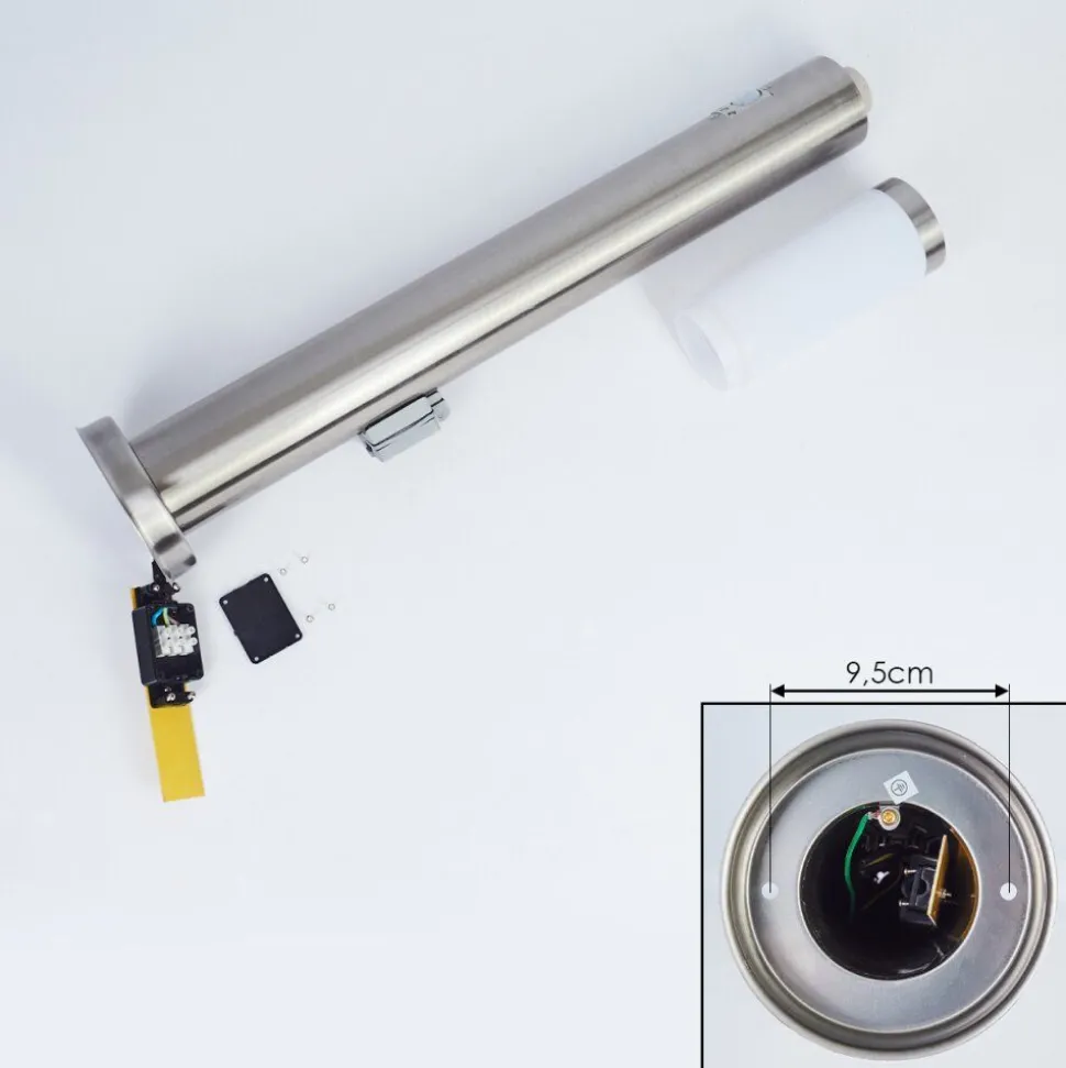 Borne Lumineuse Sessa Nickel Mat, 1 Lumiere, Detecteur De Mouvement
