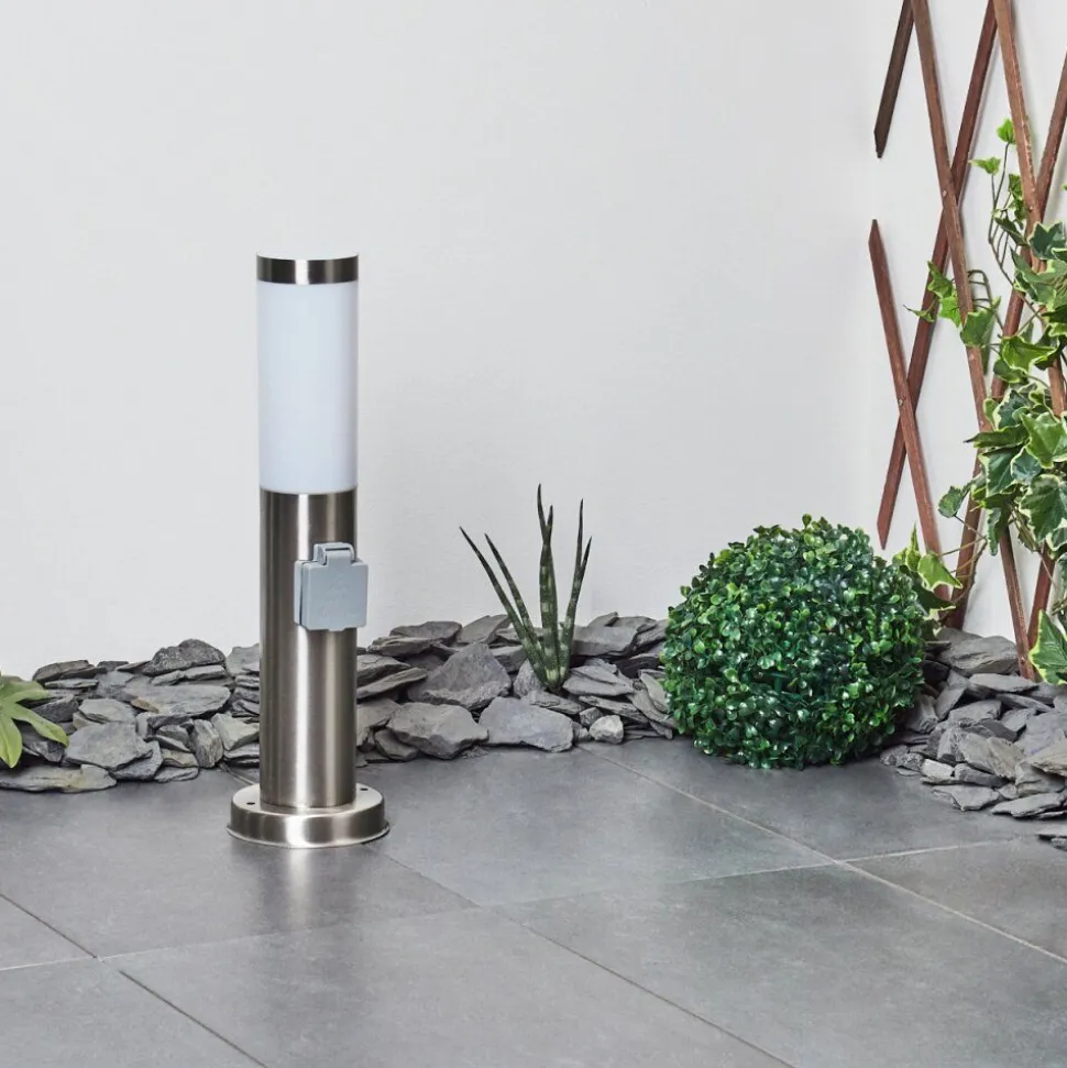 Borne Lumineuse Sessa Nickel Mat, 1 Lumiere