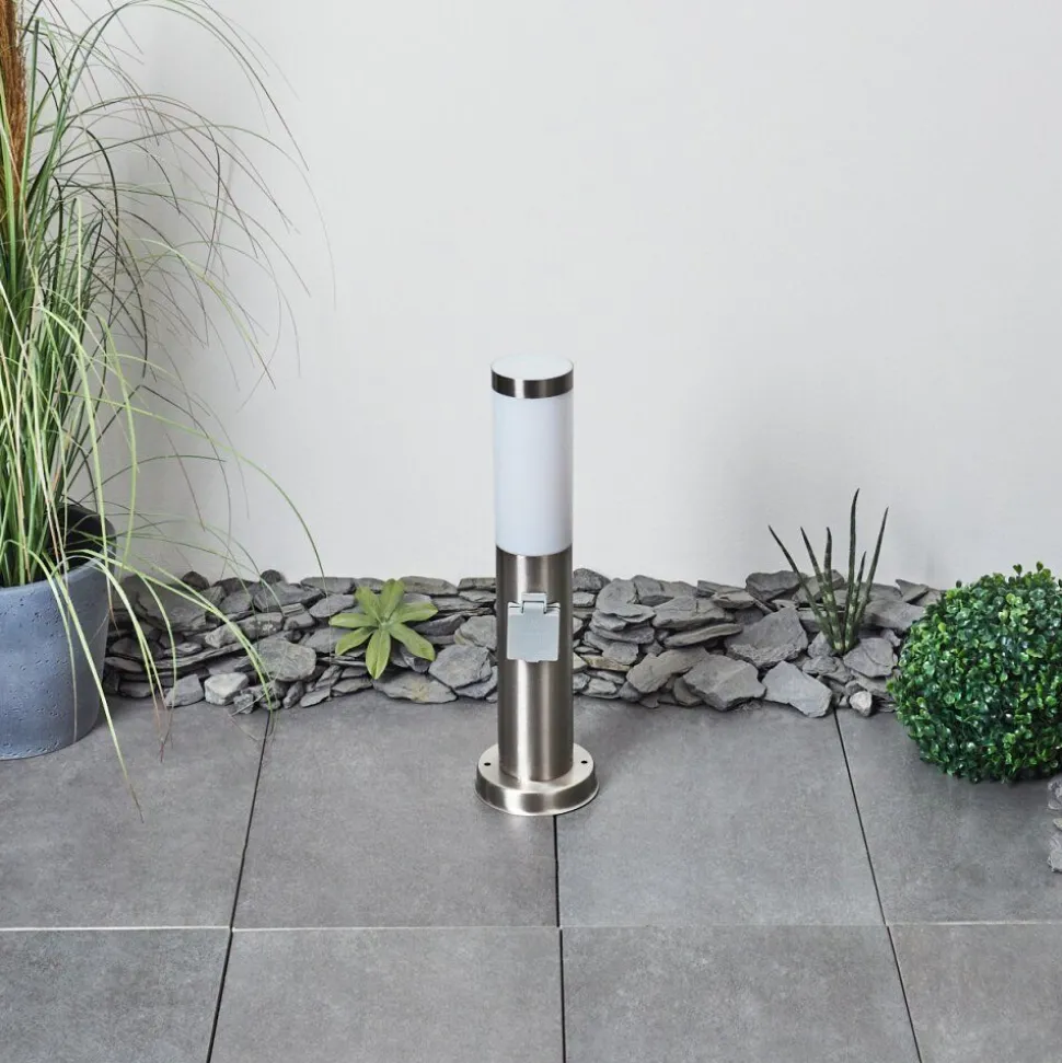 Borne Lumineuse Sessa Nickel Mat, 1 Lumiere