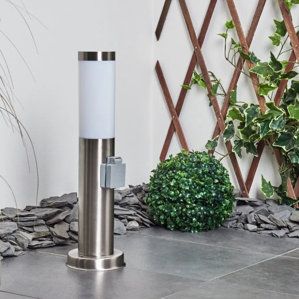 Borne Lumineuse Sessa Nickel Mat, 1 Lumiere