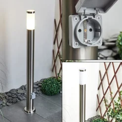 Borne Lumineuse Sessa Nickel Mat, 1 Lumiere