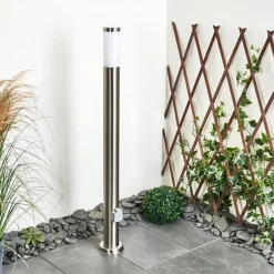 Borne Lumineuse Sessa Nickel Mat, 1 Lumiere