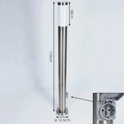 Borne Lumineuse Sessa Nickel Mat, 1 Lumiere