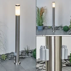 Borne Lumineuse Sessa Nickel Mat, 1 Lumiere