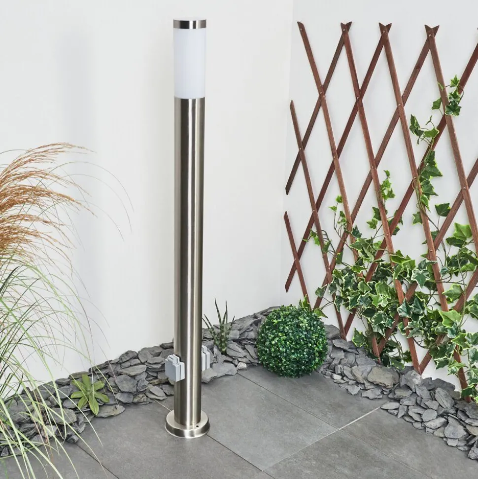 Borne Lumineuse Sessa Nickel Mat, 1 Lumiere