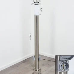 Borne Lumineuse Sessa Nickel Mat, 1 Lumiere