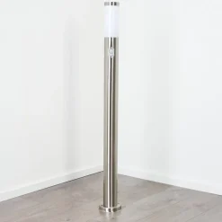 Borne Lumineuse Sessa Nickel Mat, 1 Lumiere, Detecteur De Mouvement