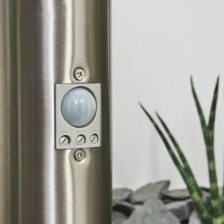 Borne Lumineuse Sessa Nickel Mat, 1 Lumiere, Detecteur De Mouvement