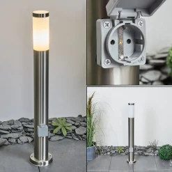Borne Lumineuse Sessa Nickel Mat, 1 Lumiere