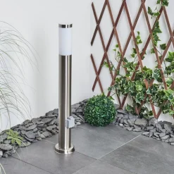 Borne Lumineuse Sessa Nickel Mat, 1 Lumiere