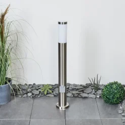 Borne Lumineuse Sessa Nickel Mat, 1 Lumiere