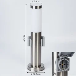 Borne Lumineuse Sessa Nickel Mat, 1 Lumiere