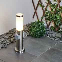 Borne Lumineuse Sessa Nickel Mat, 1 Lumiere
