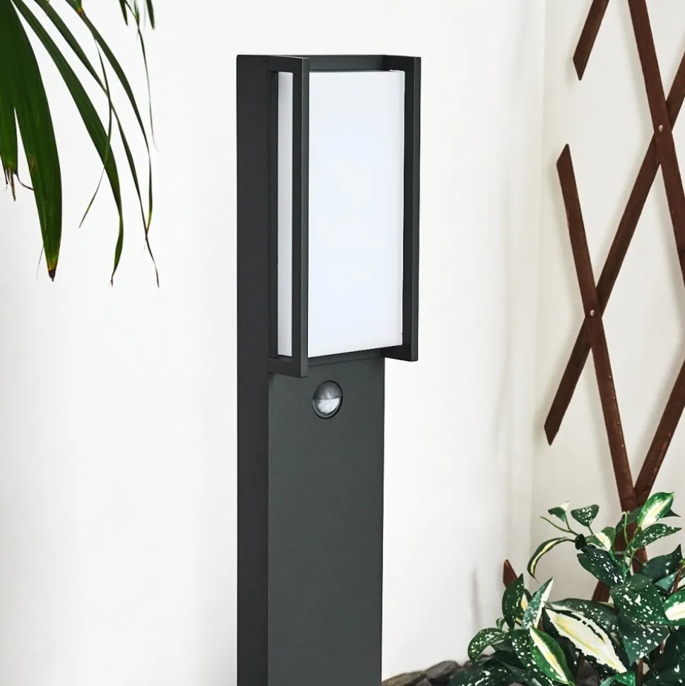 Borne Lumineuse Skove Led Anthracite, 1 Lumiere, Detecteur De Mouvement
