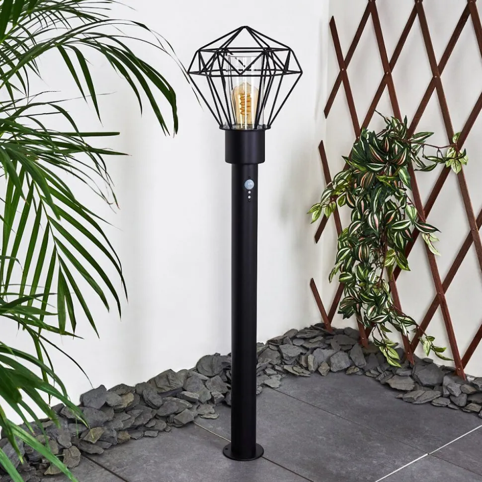 Borne Lumineuse Solda Noir, 1 Lumiere, Detecteur De Mouvement